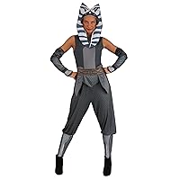 STAR WARS Ahsoka Tano Official Adult Costume - Jumpsuit with Waist Belt, Armbands, and Fabric Headpiece