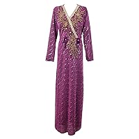 Womens Sequin Glitter Long Sleeve Dress Sexy V-Neck Party Club Tight Dress Purple
