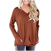 Plus Size Going Out Tops Blouses & Button-Down Shirts Workout Shirts for Women Funny Shirts Vacation Shirt Long Sleeve Shirts for Women Womens Blouse Women Shirts Long Sleeve Brown XL