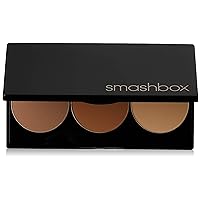 Step-By-Step Contour, Highlighter, & Bronzer Face Palette with Angled Brush, Light/Medium