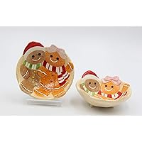 Fine Ceramic Gingerbread Couple Candy Bowls Set (2 pcs Set), 5