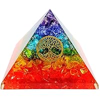 7 Chakra Crystal Tree of Life Orgone Pyramid Kit EMF Protection Meditation Yoga Energy Generator …