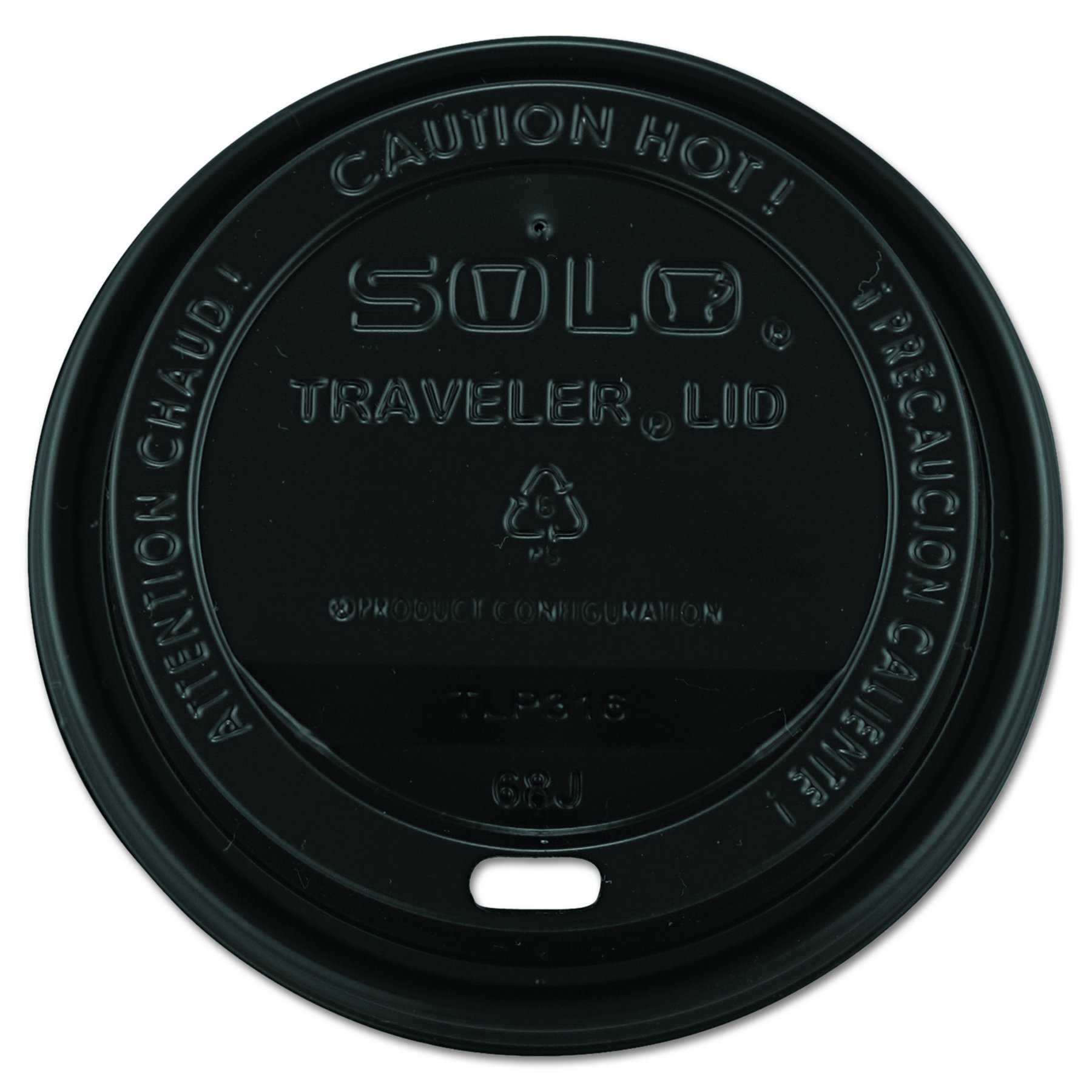 Solo TLB316-0004 Black Traveler Plastic Lid - For Solo Paper Hot Cups (Case of 1000)