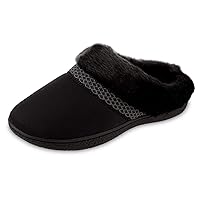 isotoner Women's Microsuede Mallory Hoodback Slipper, with Memory Foam and Indoor/Outdoor Sole