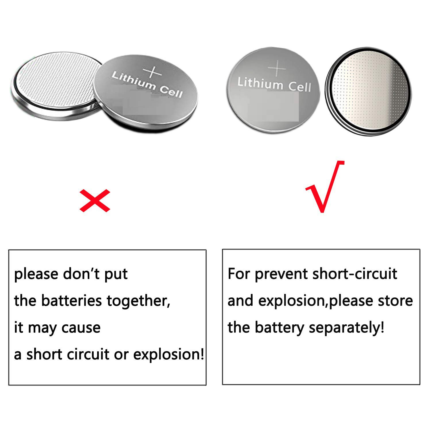 2032 3V Battery, CR2032 Lithium 3v Coin Cell Battery 2032 Watch Battery ,100 Counts