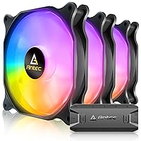 Antec RGB Fans, 140mm Fan with ARGB Controller, PC Fans,140mm Case Fan, 140mm RGB Fan, 3-pin Connector, F14 Series RGB Fans 3 Packs