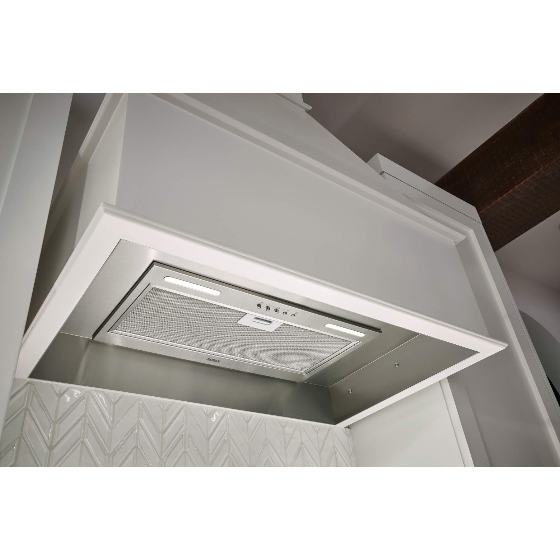 Broan-NuTone PM300SS Custom Power Pack Range Hood Insert with 2-Speed Exhaust Fan and Light, 300 Max Blower CFM & LB30SS Optional Box Power Pack Hoods, Stainless Steel, 30-Inch Range Liner