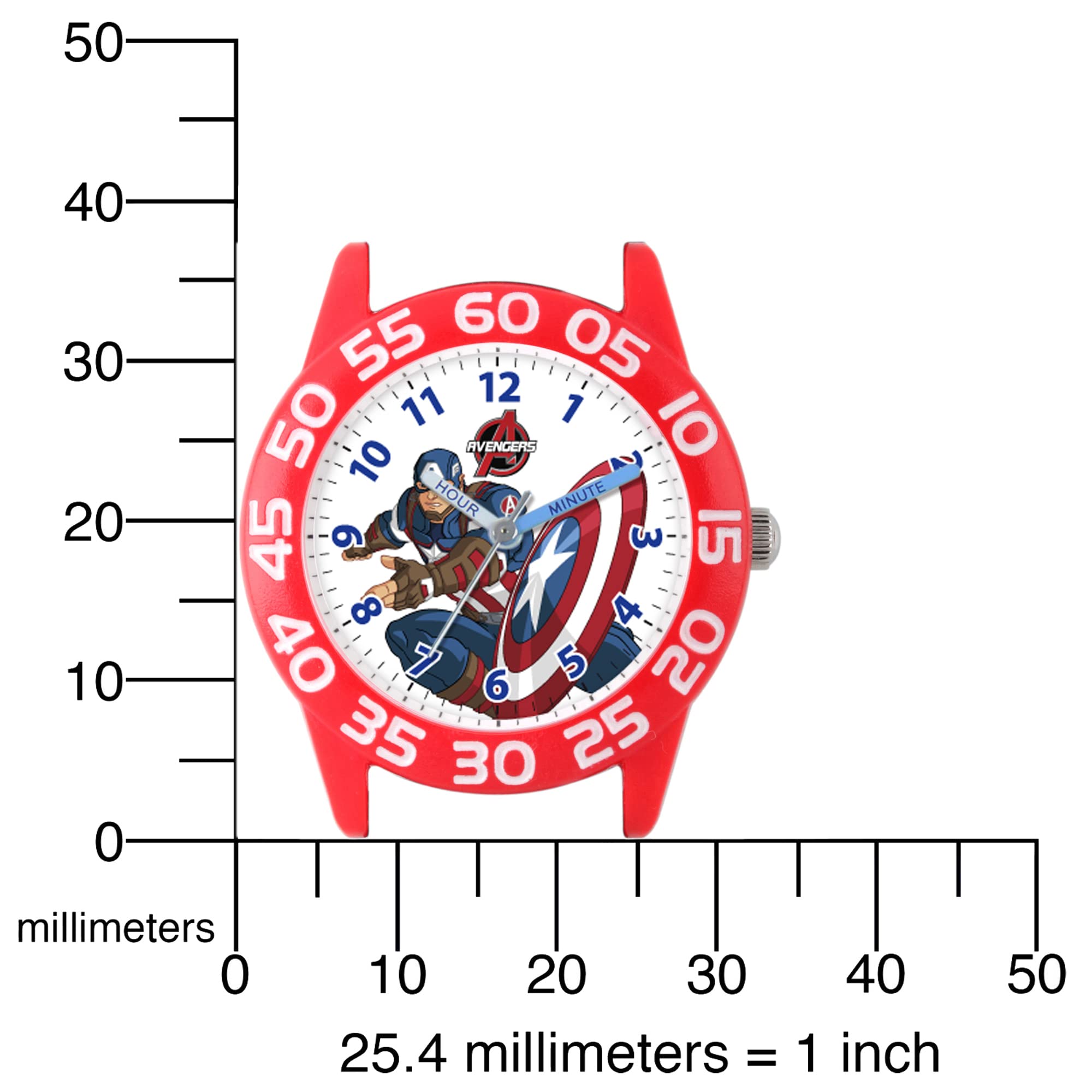 Accutime Kids Marvel Avengers Captain America Spiderman Guardians of The Galaxy Analog Quartz Superhero Time Teacher Watch for Boys, Girls, Toddlers with Hour Minute Markers to Learn How to Read Time