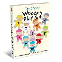Chronicle Books Taro Gomi's Wooden Play Set | 10 Shapes Figured for Stacking Fun