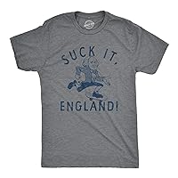 Mens Suck It England T Shirt Funny Fourth of July George Washington Skateboarding Tee for Guys
