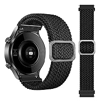 Nylon Smart Watch Band for 20mm 22mm Universal Braided Solo Loop Bracelet Watch4 40 44 Classic 46 42mm Strap (Color : Black, Size : 20mm Universal)