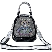 XYBCSM Handbags Women， Handbag Rhinestone Backpack Female Bag Fashion Three-Purpose Backpack Wild Summer One-Shoulder Oblique Multi-Purpose Bag