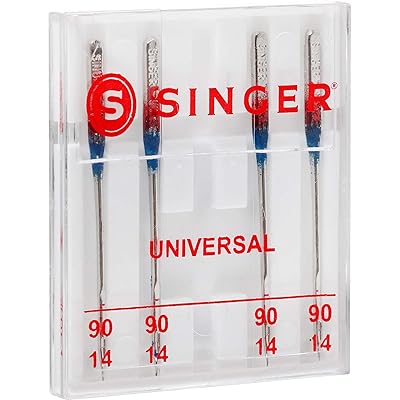 SINGER 4723 Universal Regular Point Sewing Machine Needles, Size 90/14,  4-count 