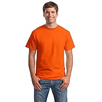 Hanes Mens TAGLESS BEEFY Super Heavy Weight T-shirt (XXL) (Orange)