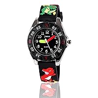 Kids Waterproof Watch, 3D Lovely Cartoon Watch for Girl and Boy-The Best Gift, Black Dragon, Japanese