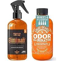 ANGRY ORANGE Bathroom Spray and Pet Odor Eliminator - 2 Pack - Eliminati Toilet Spray & 8 oz Concentrate of Cat or Dog Smell Destroyer for Urine, Poop, or Pee - College Dorm Room Essentials