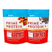 Foods Prime Protein Powder - Salted Caramel & Iced Coffee - Grass Fed Beef Protein Powder Isolate - Paleo and Keto Friendly, Gluten Free Carnivore Protein Powder - Helps Build and Repair Tissue