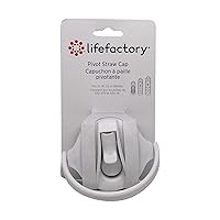 Lifefactory BPA-Free Pivot Straw Cap for 12-Ounce, 16-Ounce, and 22-Ounce Glass Bottles, Optic White