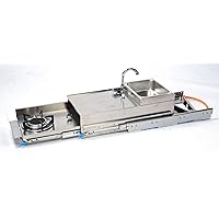 Boat Caravan RV Stainless Steel 1 Burner Pull Type Gas Stove With Integrated Sink 800 * 400 * 260mm GR-C004