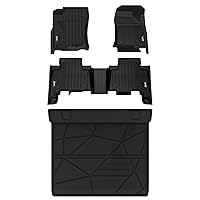3W Floor Mats&Cargo Liner Fit Toyota 4Runner 2013-2024/Lexus GX460 2014-2023(Only for 5 Seat 4Runner/GX460), Custom Fit TPE All Weather Floor Liner, 1st & 2nd Row Full Set Car Liners, Black