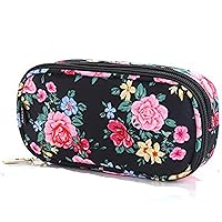 ANKUER Travel Makeup Bag Small Cosmetic Bag Organizer Cosmetic Case Pouch Gift for Women (Flower)
