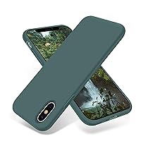 OTOFLY iPhone Xs Max Case,Ultra Slim Fit iPhone Case Liquid Silicone Gel Cover with Full Body Protection Anti-Scratch Shockproof Case Compatible with iPhone Xs Max, [Upgraded Version] (Pine Green)