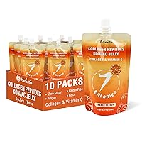 Konjac Jelly with Collagen Peptides, 10 Pack Orange Flavor Snack, Vitamin C, 7 Kcal