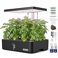 iDOO Hydroponics Growing System Kit 12Pods, Fathers Day Dad Gifts, Herb Garden Indoor with LED Grow Light, Gifts for Mom, Built-in Fan, Auto-Timer, Adjustable Height Up to 11.3