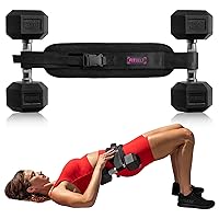 Exercise Hip Thrust Belt - Glute Trainer for Home Workouts with Extra Padding - Fully Adjustable Hip Thrust Belt for Dumbbells - Booty Builder, Glute Workout Equipment