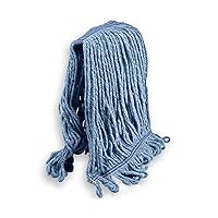 HEAVY DUTY Commercial Mop Head Replacement, Wet Industrial Cotton Looped End String Cleaning Mop Head Refill, Blue Mop, Universal Headband