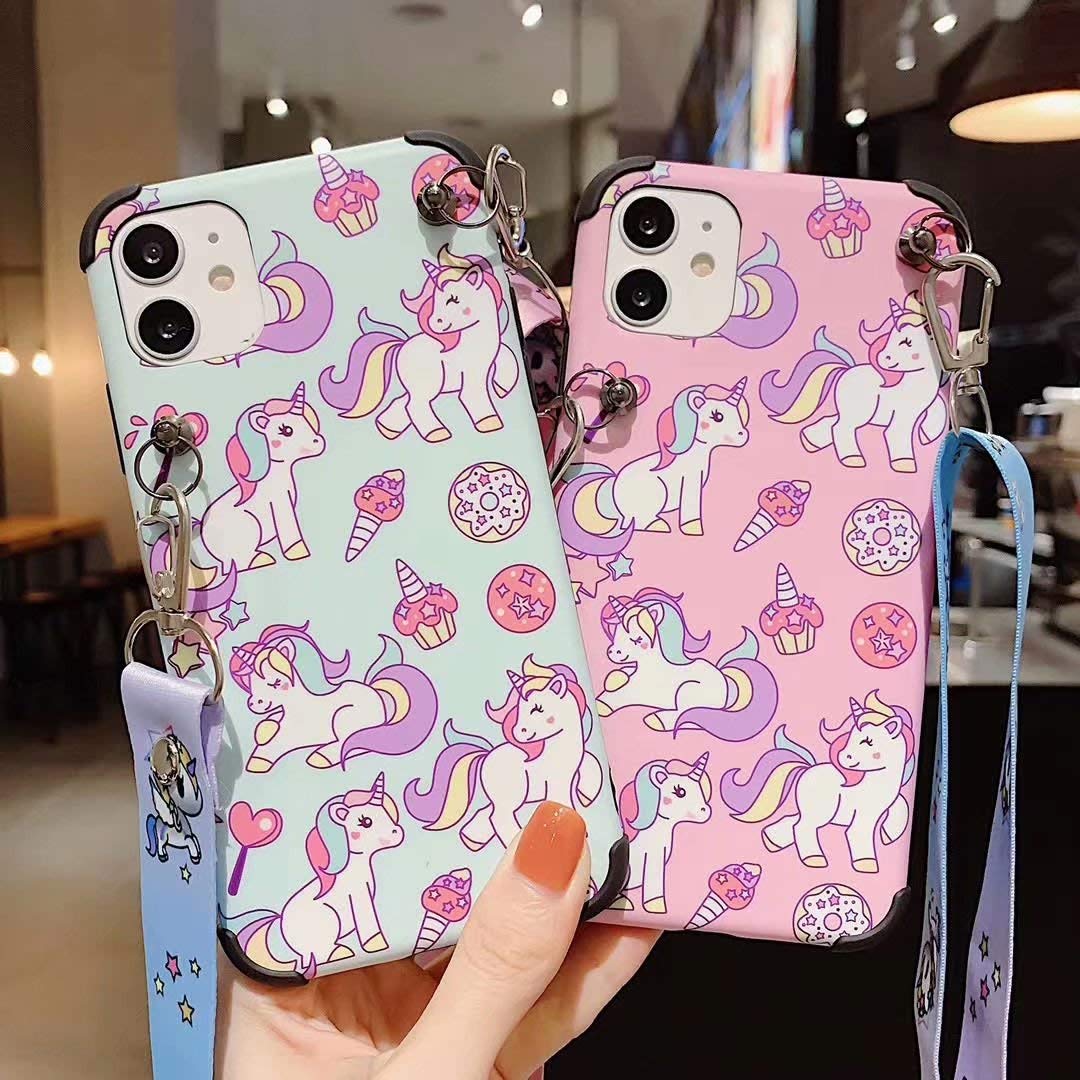 Guppy for iPhone 8/iPhone 7/iPhone SE 2020 Women 3D Cute Cartoon Unicorn Kawaii Style with laryard and Stand Protective TPU and IMD Anti-Slip Girls Case for iPhone 8/iPhone 7/iPhone SE 2020 Pink