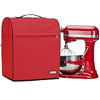 Stand Mixer Cover Compatible with KitchenAid 6/7/8 Quart Bowl Lift，Dust Cover with Zipper Pocket for Accessories, Red (Patent Design)