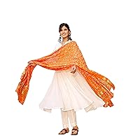 Women's Solid Cotton Slub Casual Wear Lightweight and Comfortable Kurta with Bandhej Dupatta Set (V_762)