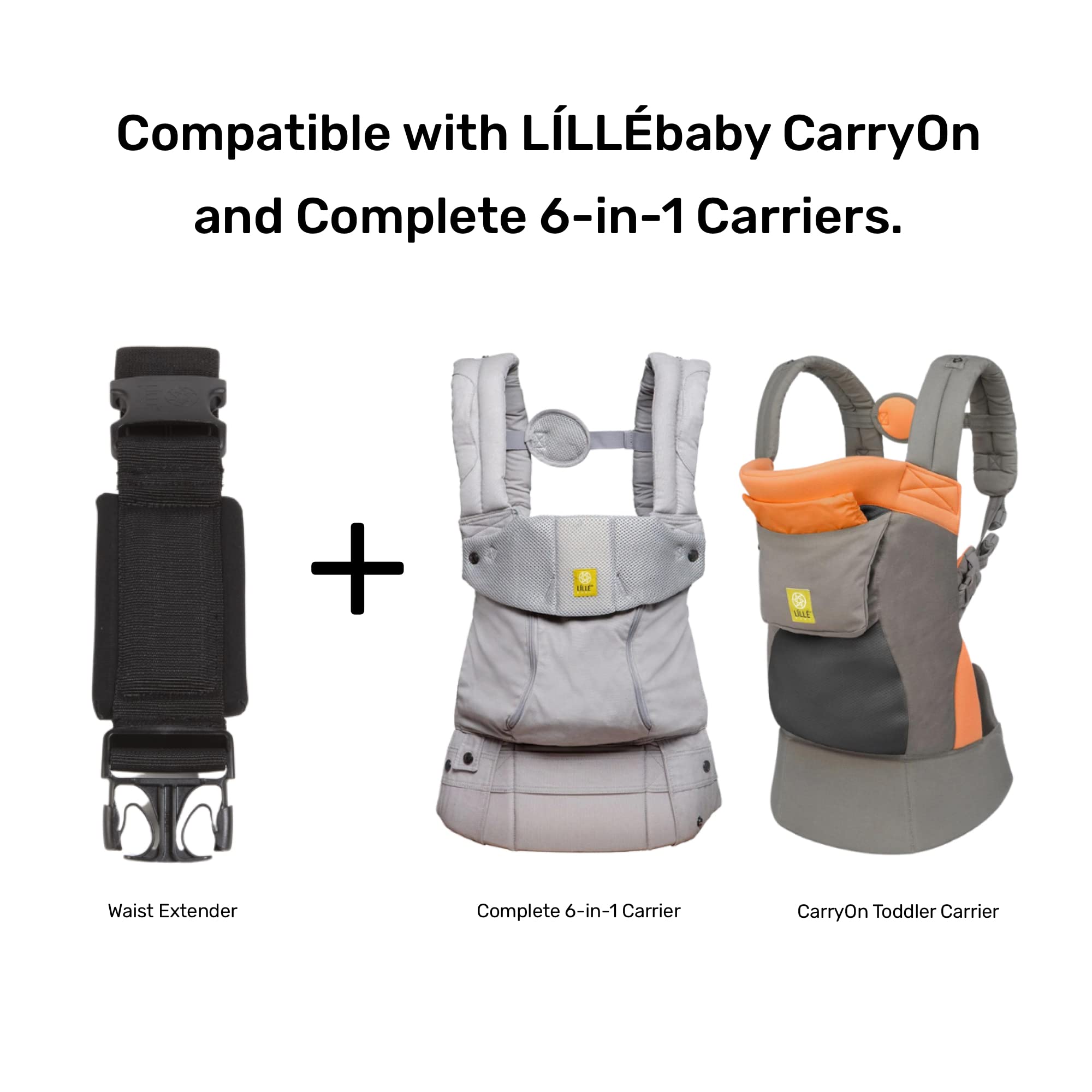 LÍLLÉbaby 3-in-1 Ergonomic CarryOn Airflow Toddler Carrier & Waist Belt Extension Bundle- with Lumbar Support & Breathable Mesh - for Children 25-60 lbs - Perfect for Hiking & Travel - Mist
