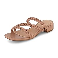 CUSHIONAIRE Women's Newton braided low block heel sandal +Memory Foam and Wide Widths Available