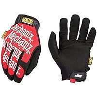 Mechanix Wear: The Original Work Glove with Secure Fit, Synthetic Leather Performance Gloves for Multi-Purpose Use, Durable, Touchscreen Capable Safety Gloves for Men (Red, Large)