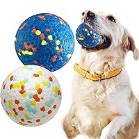 2 Pack Dog Toy Balls Upgraded Indestructible Dog Tennis Ball Aggressive Chewers Dog Toys for Medium Large Dogs Interactive Durable Bouncy Dog Chew Balls Water Toy Fetch Balls Rottweiler