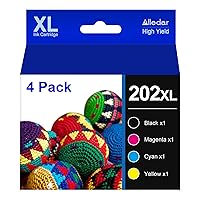 202XL Ink Cartridges Multipack Remanufactured for Epson 202XL 202 XL T202XL High Yield to Use with Epson Workforce WF-2860 Expression XP-5100 Printer (Black Cyan Magenta Yellow, 4 Pack)