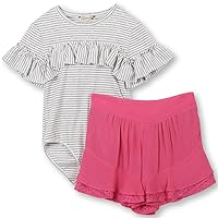Speechless baby-girls Bodysuit and Shorts 2-piece Outfit Set