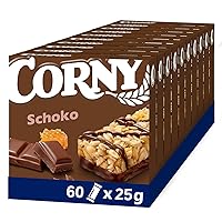 Corny Classic Chocolate Cereal Bar with Chocolate, 60 x 25 g