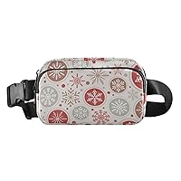 Christmas Snowflake Fanny Packs for Women Men Everywhere Belt Bag Fanny Pack Crossbody Bags for Women Fashion Waist Packs with Adjustable Strap Belt Purse for Sports Outdoors Travel Shopping