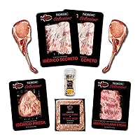 Nordic Catch Free Range Ibérico Pork Lovers Bundle, Premium Pork, Flank Steak, Pork Tomahawks, Wagyu Beef Bundle Humanely Sourced in Southern Spain - Pork Chops & Steaks Free of Antibiotics & Hormones