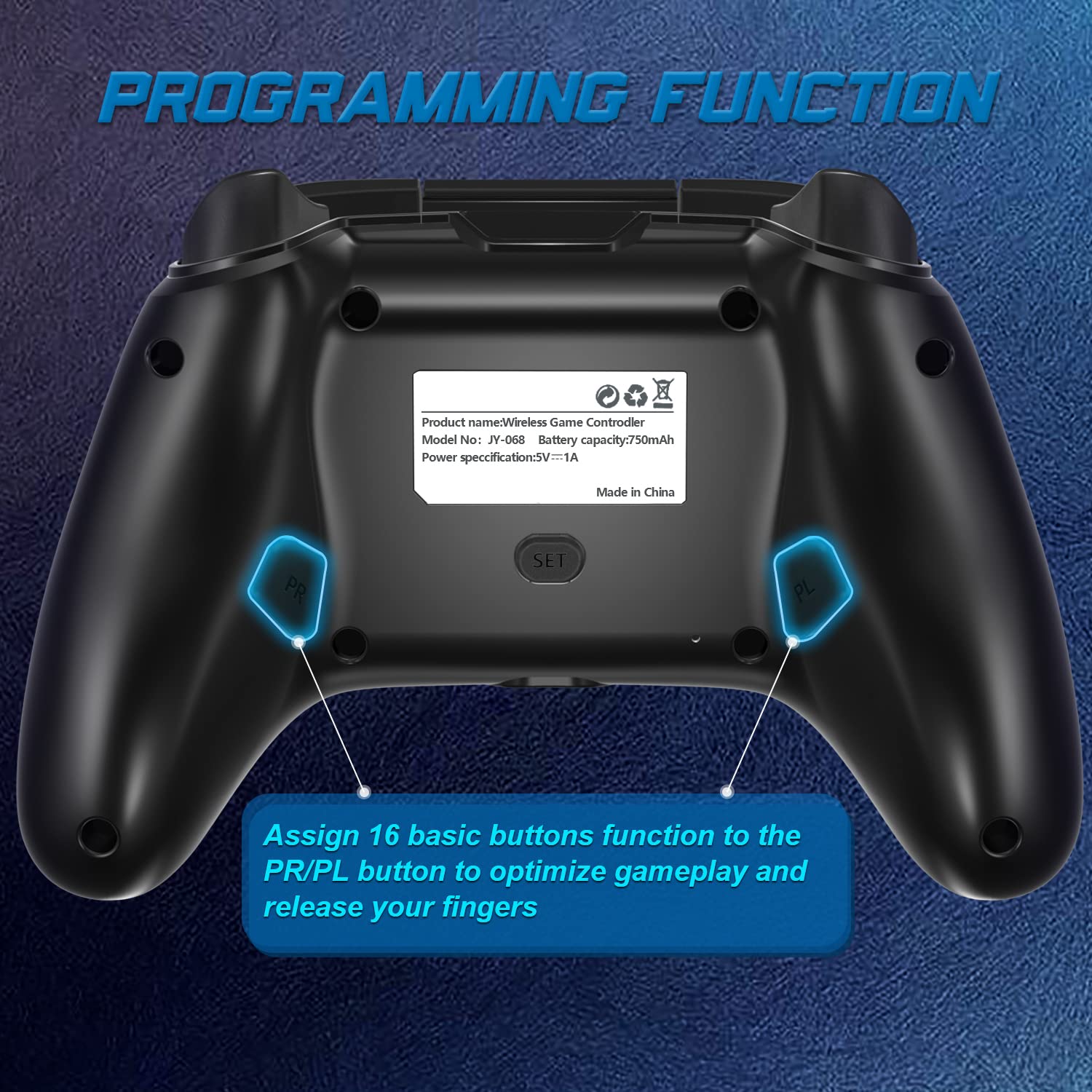 Gamrombo Wireless Pro Controller for Switch/PC/PS3/Android TV, PC Game Controller with Dual Vibration/Gyro Axis, Multi-Platform &Multi-Connections