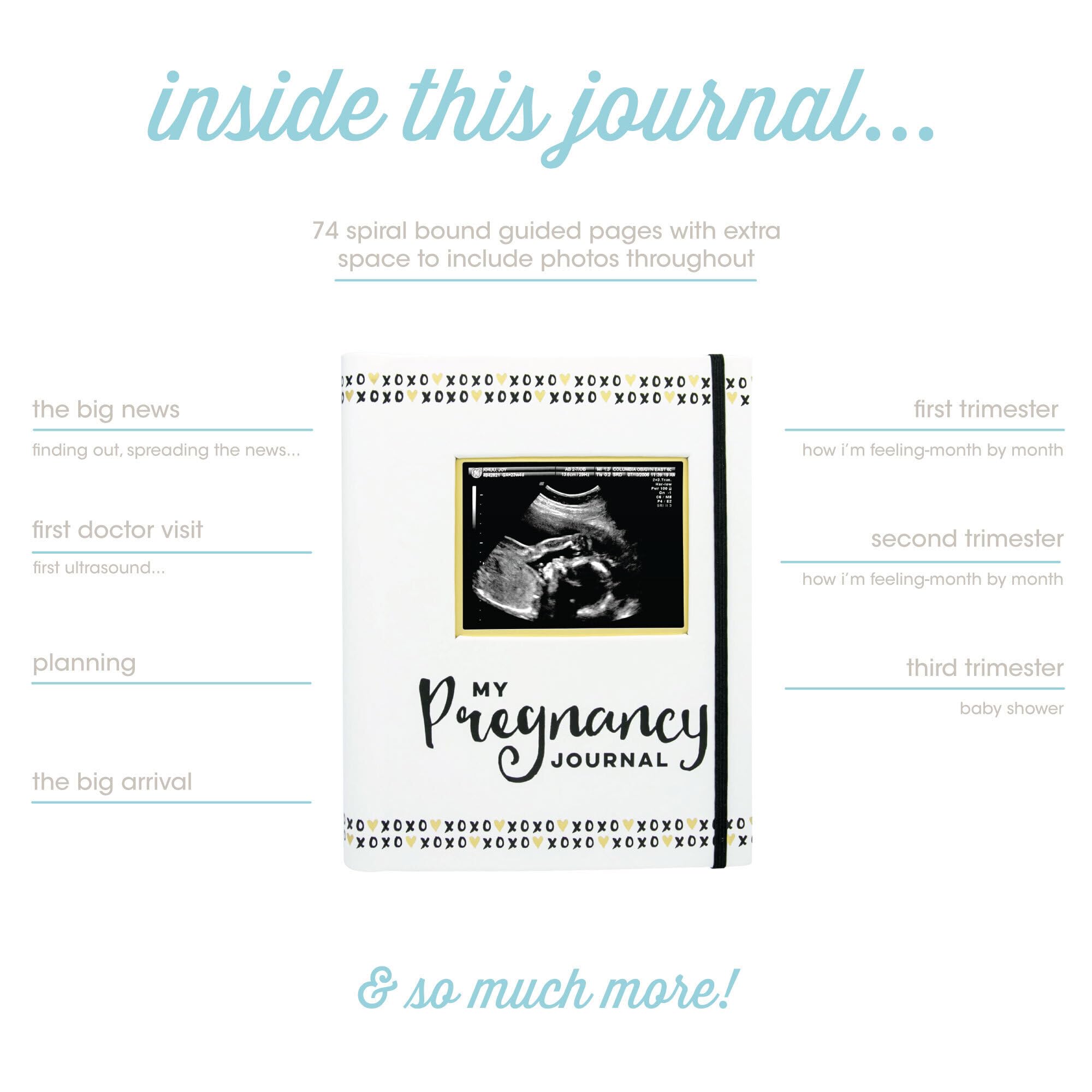 Pearhead My Pregnancy Journal, Pregnancy Keepsake Book, Newborn Milestone Memory Book, Baby Photo Album, Gender Neutral Baby Gift, 74 Fill In Pages