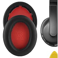 Geekria QuickFit Replacement Ear Pads for Anker Soundcore Life Q10, Q10, Life 2 NEO BT Headphones Ear Cushions, Headset Earpads, Ear Cups Cover Repair Parts (Black/Red)