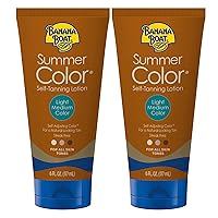 Banana Boat Summer Color Self Tanning Lotion | Light Medium Color for All Skin Tones, Self Tanner Lotion, Sunless Tanning Lotion, Banana Boat Self Tanner, 6oz each Twin Pack