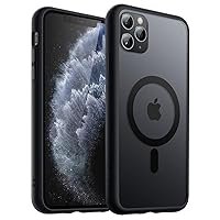 JETech Magnetic Case for iPhone 11 Pro 5.8-Inch Compatible with MagSafe, Translucent Matte Back Slim Shockproof Phone Cover (Black)