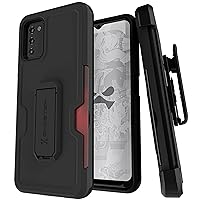 Ghostek IRON Armor Samsung Galaxy A03s Case with Belt Clip, Card Holder and Kickstand Tough Heavy Duty Protection Rugged Protective Phone Covers Designed for 2021 Samsung A03s (6.5 Inch) (Matte Black)