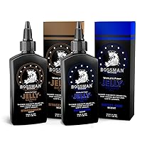 Bossman Beard Oil Jelly Kit (2 Scents) - Beard Growth Softener, Moisturizer Lotion Gel with Natural Ingredients - Beard Growing Product (Stagecoach & Royal Oud Scents)