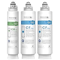 Waterdrop G3 Replacement Filter 1-Year Combo, Pack of 2 WD-G3-CF Filters and 1 WD-G3-CB Filter, Replacement for WD-G3-W, WD-G3P600 and WD-G3P800-W Reverse Osmosis System